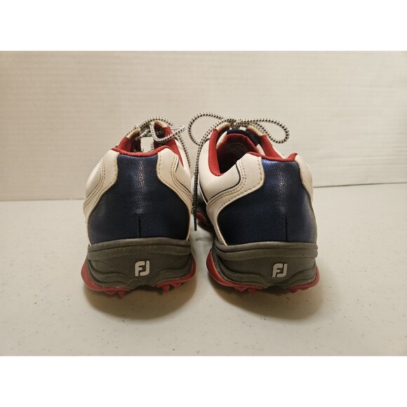 FootJoy Superlites Men's Golf Cleats Model 58009 White/Blue/Red Sz 10M US - Picture 2 of 10